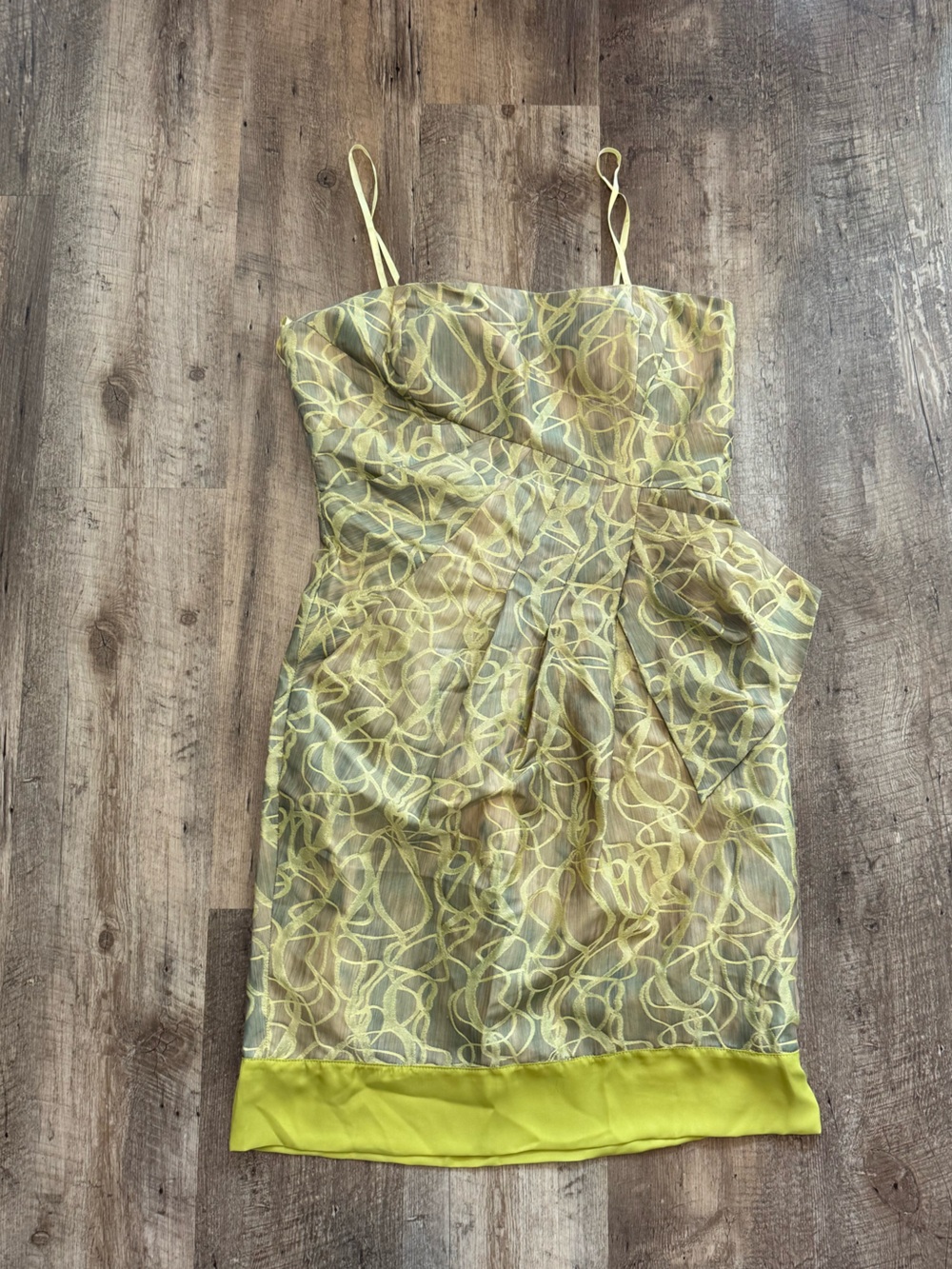 Max & Cleo Yellow Patterned Midi Dress